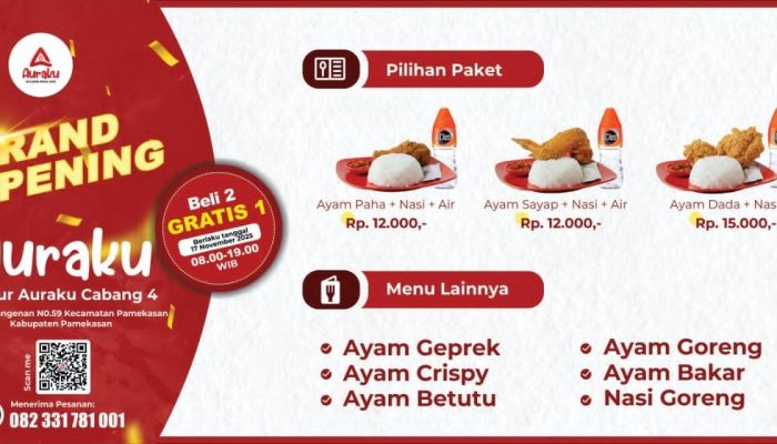 Senin Spesial, Grand Opening Auraku Cabang ke-4 Pamekasan Siap Manjakan Pecinta Kuliner Madura